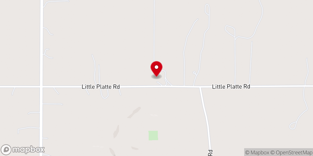 Map showing location of Little Platte Church