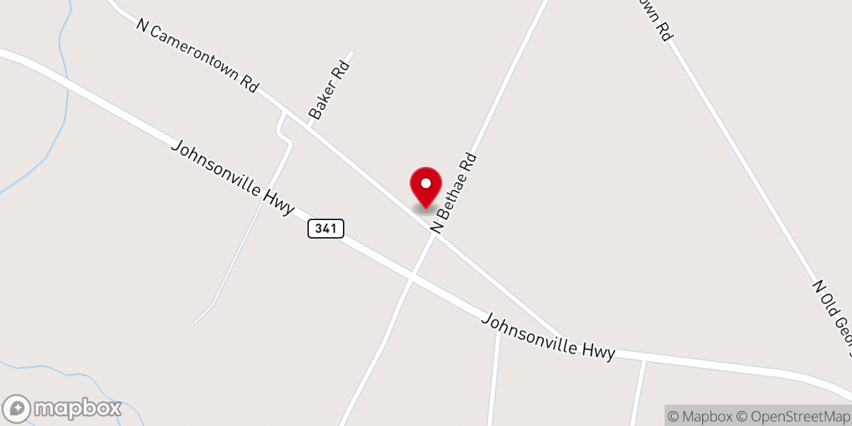 Map showing location of Bethel AME Church