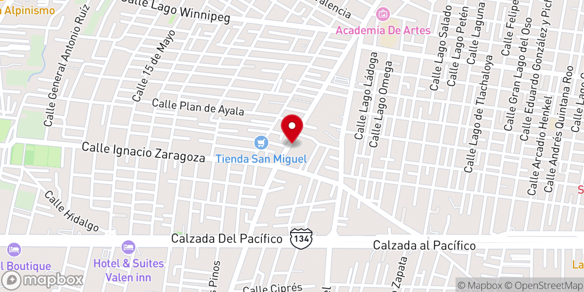 Map showing location of Igelsia Emmanuel Asambleas de Dios