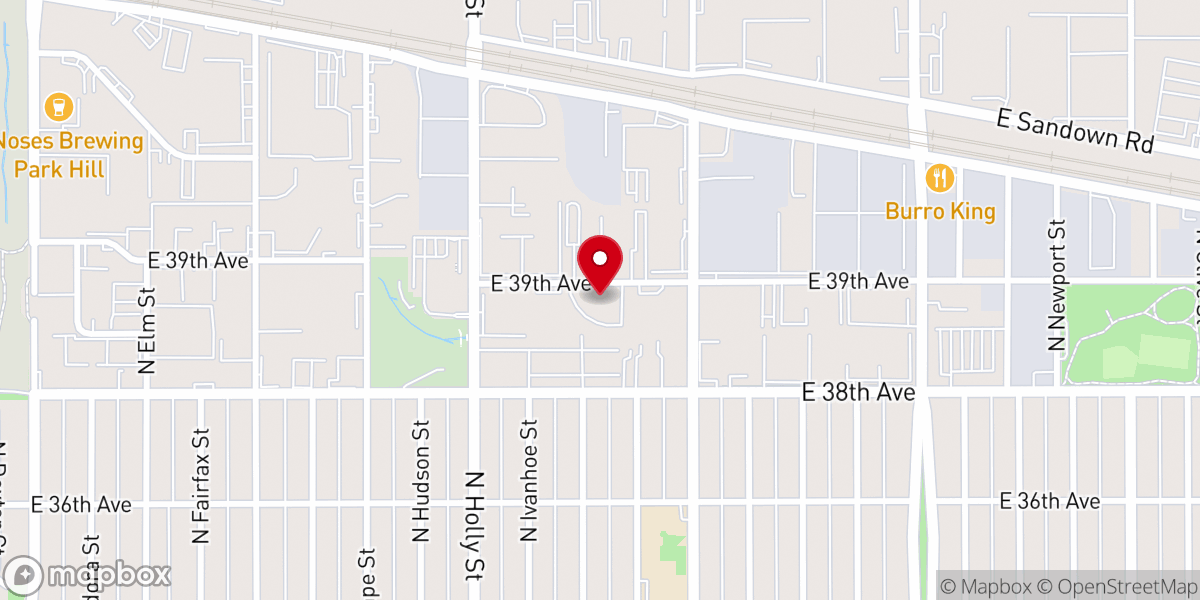 Map showing location of Mile High City Church