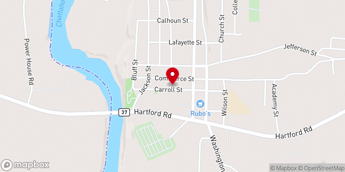 Map showing location of Fort Gaines United Methodist Church