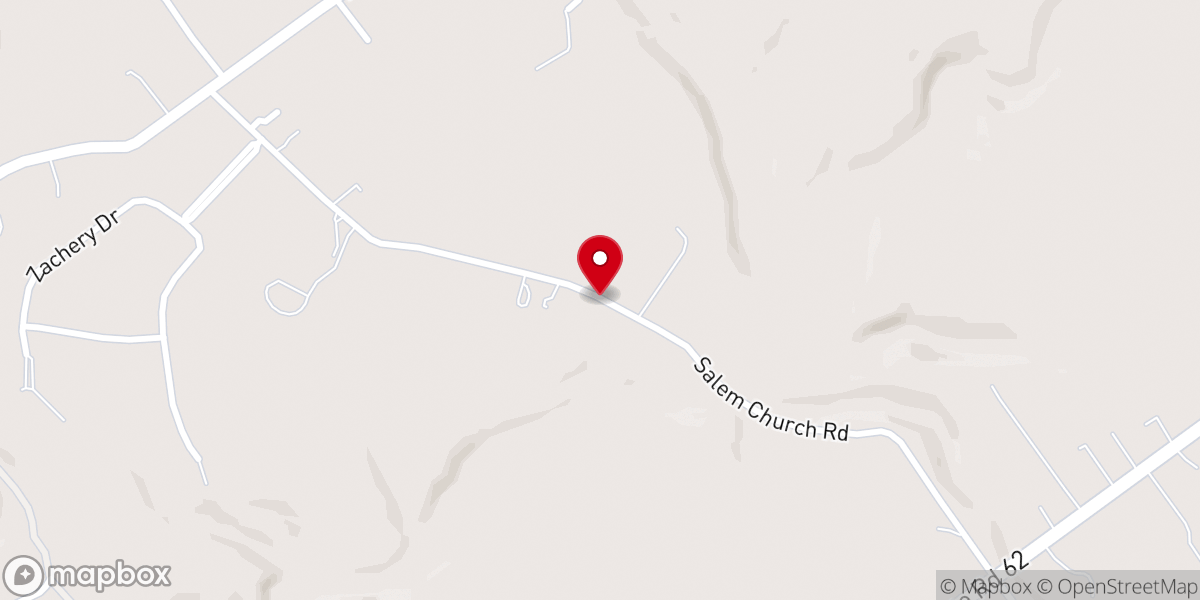 Map showing location of Old Salem United Methodist Church
