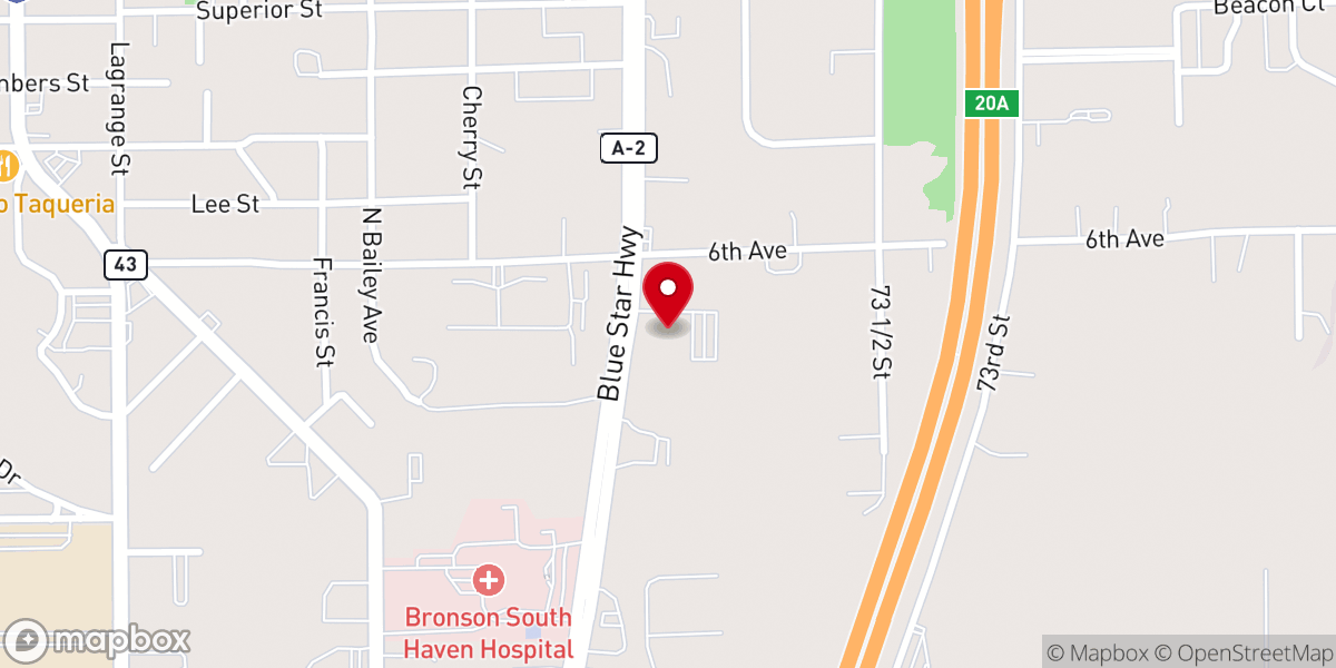 Map showing location of Rotary Club of South Haven, Michigan