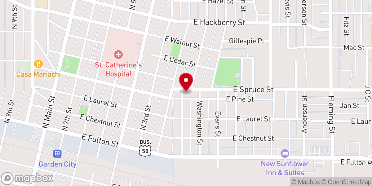 Map showing location of Fellowship Baptist Church