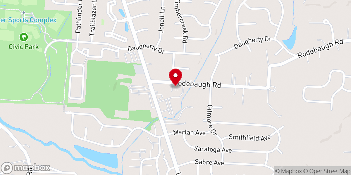 Map showing location of Brookside Baptist Church Sbc