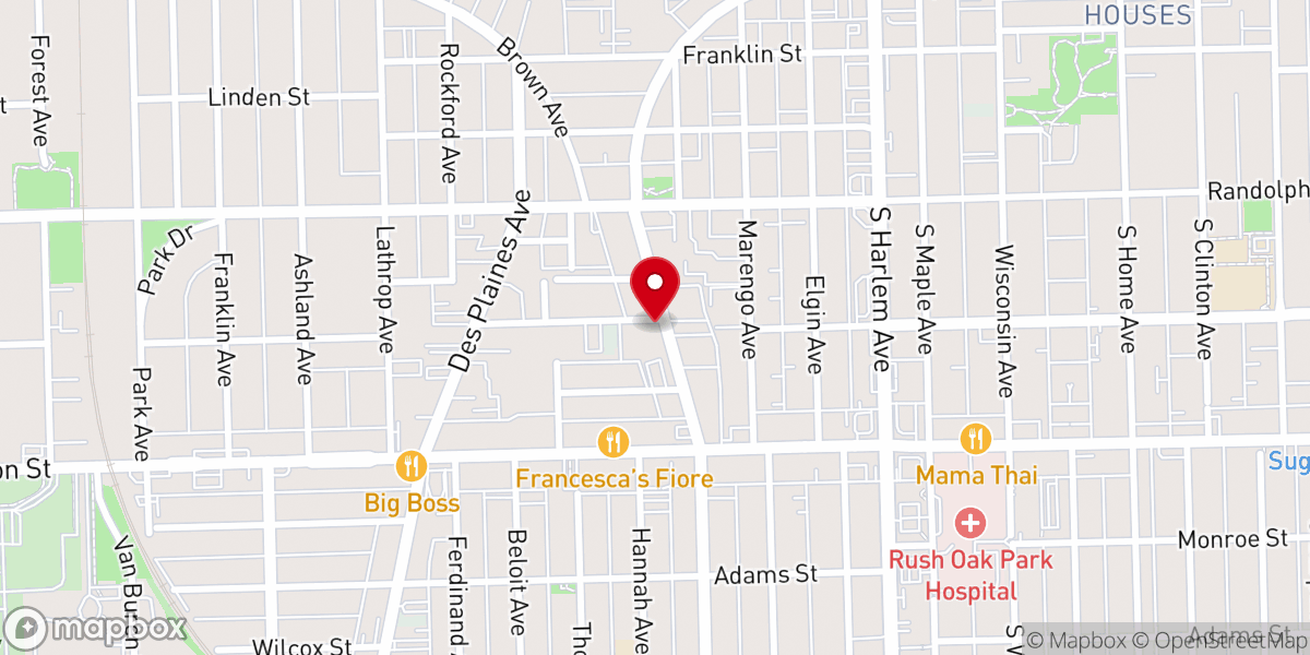 Map showing location of St. John Evangelical Lutheran Church