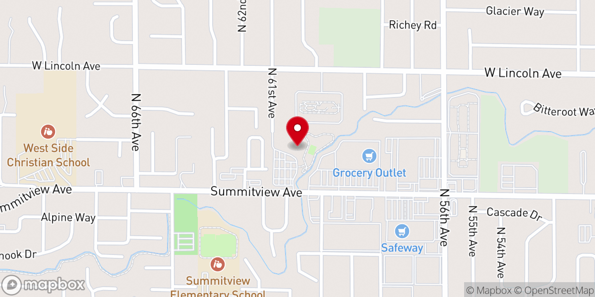 Map showing location of Yakima Covenant Church