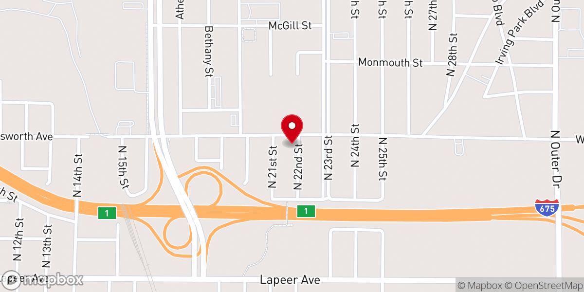 Map showing location of Daniels Den Ministry