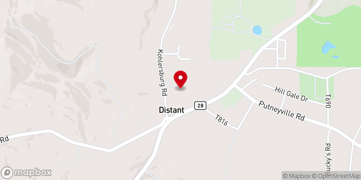 Map showing location of Oakland Church of God