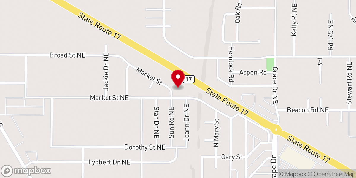 Map showing location of New Life Apostolic Church