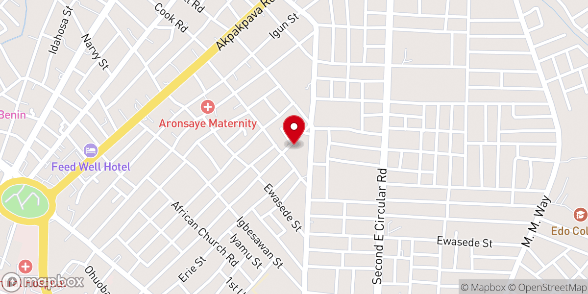 Map showing location of Agidigbi Memorial Baptist Church