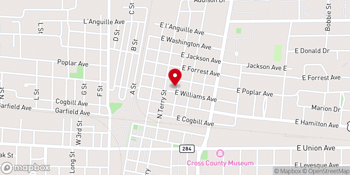 Map showing location of Miss Polly's Learning Center