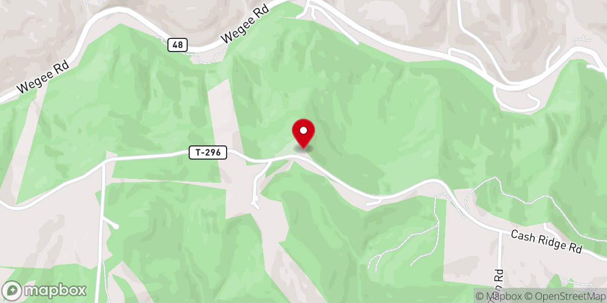 Map showing location of Old Wegee United Methodist Church