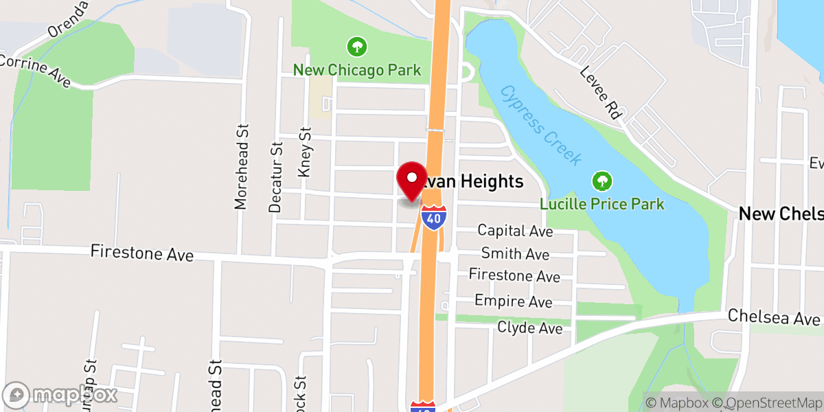Map showing location of New Chicago Church of God in Christ