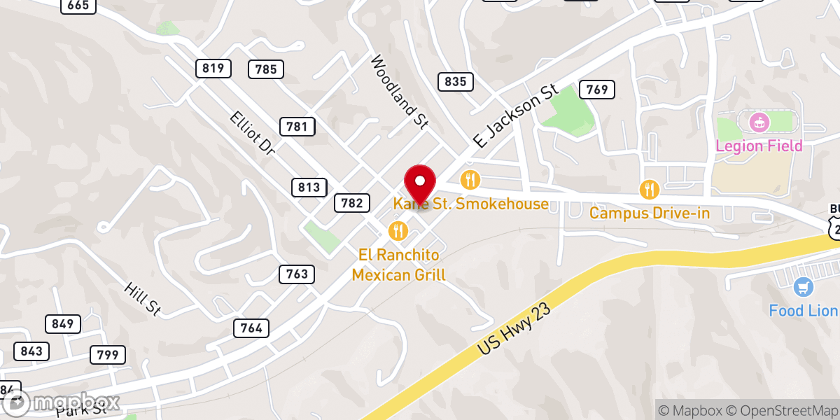 Map showing location of First Apostolic Church