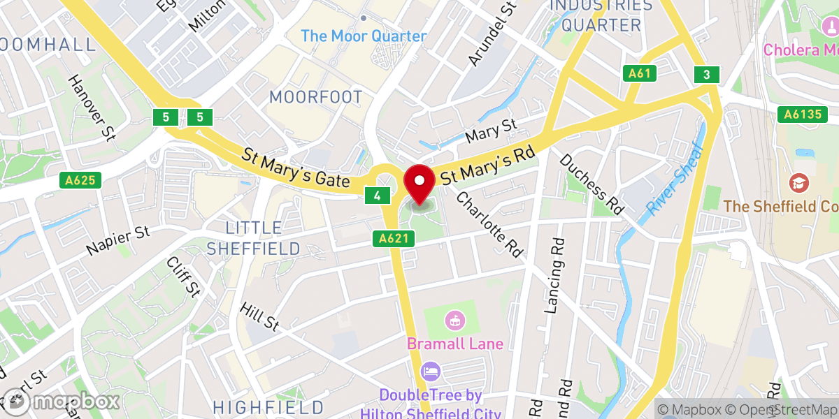 Map showing location of St Mary's Church