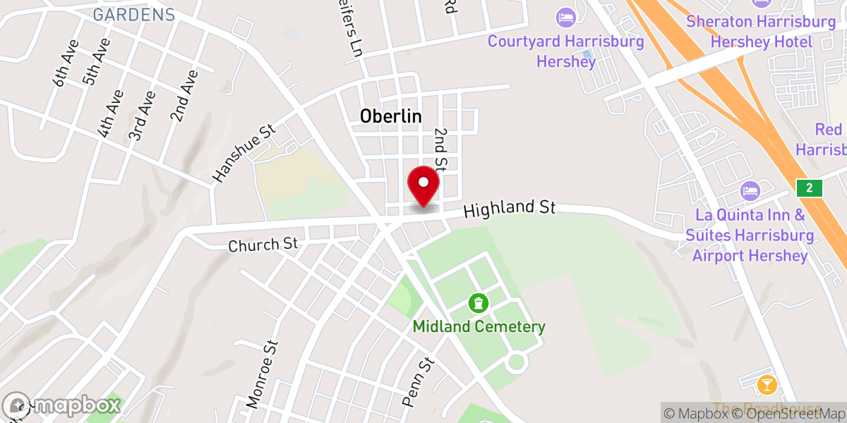 Map showing location of Neidig Memorial United Methodist