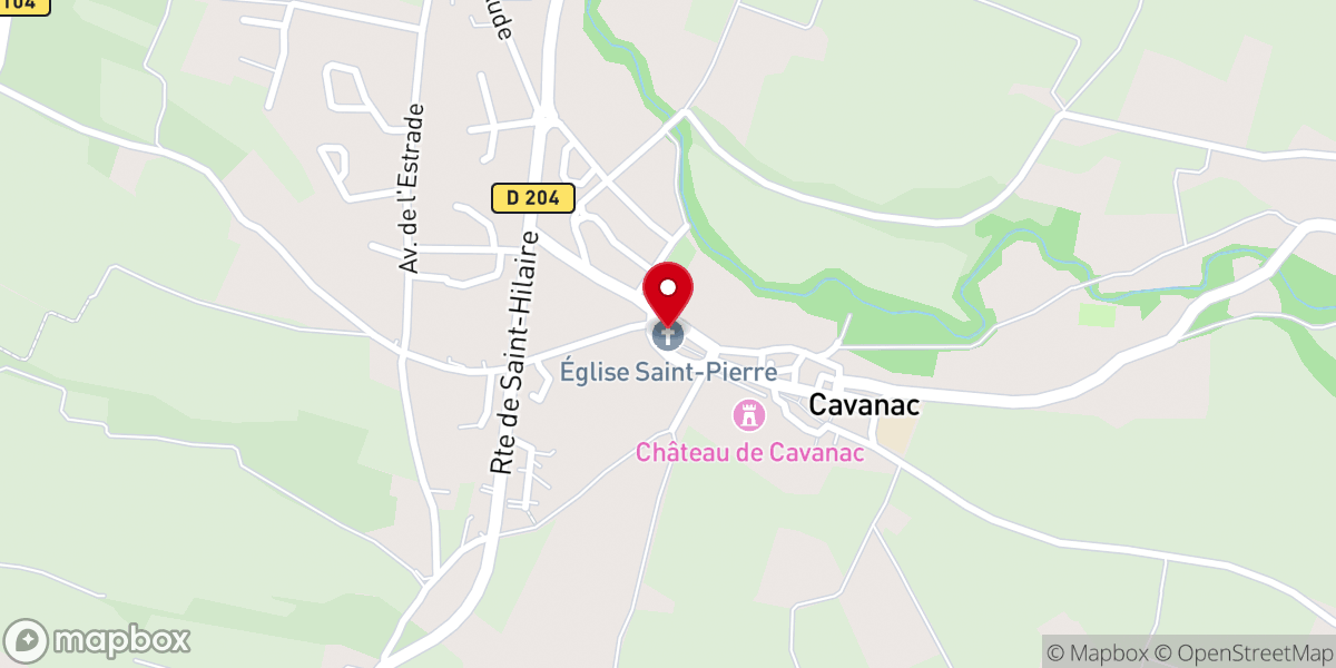Map showing location of Église Saint-Pierre de Cavanac