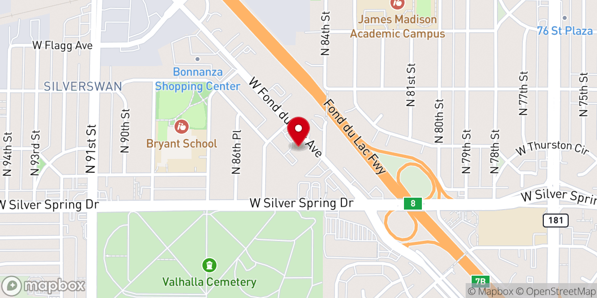 Map showing location of Benediction Lutheran Church