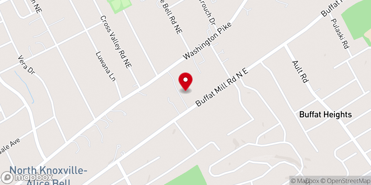 Map showing location of Knoxville Baptist Tabernacle