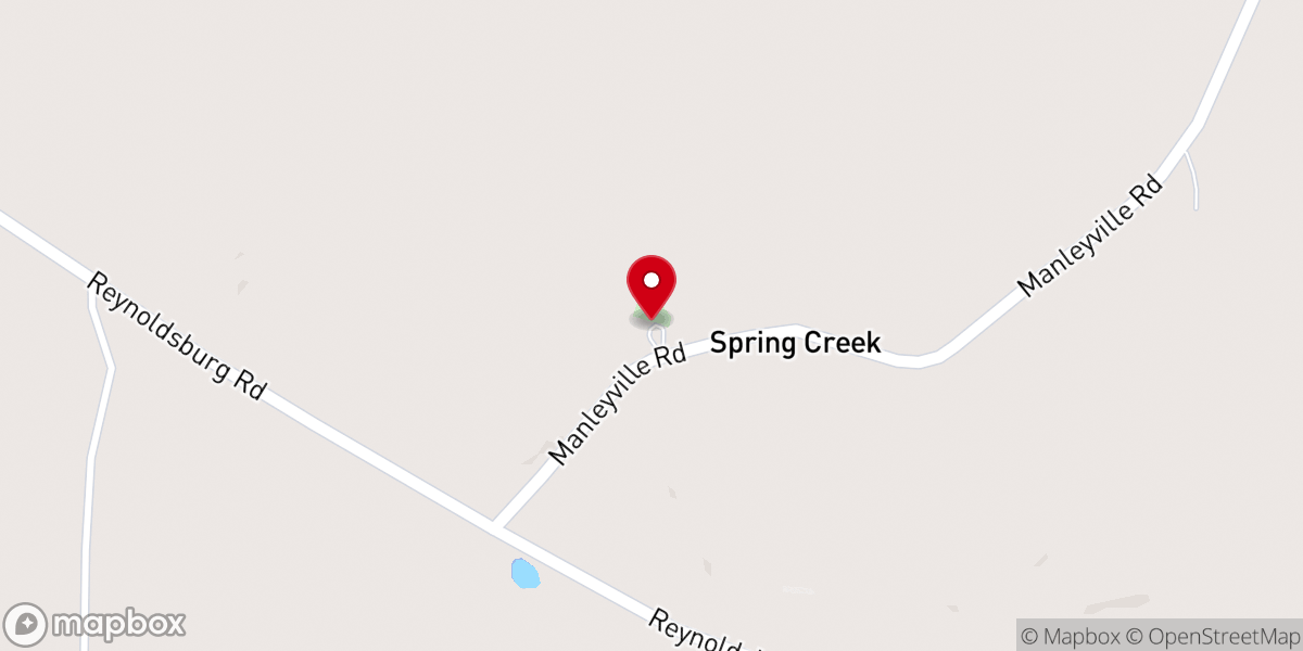 Map showing location of Spring creek Baptist church