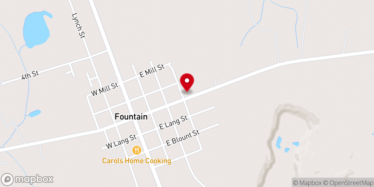 Map showing location of Fountain Baptist Church