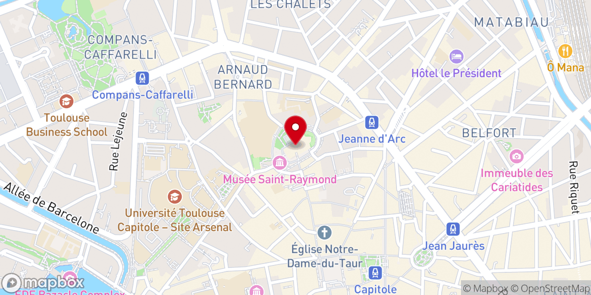 Map showing location of Basilique Saint-Sernin de Toulouse