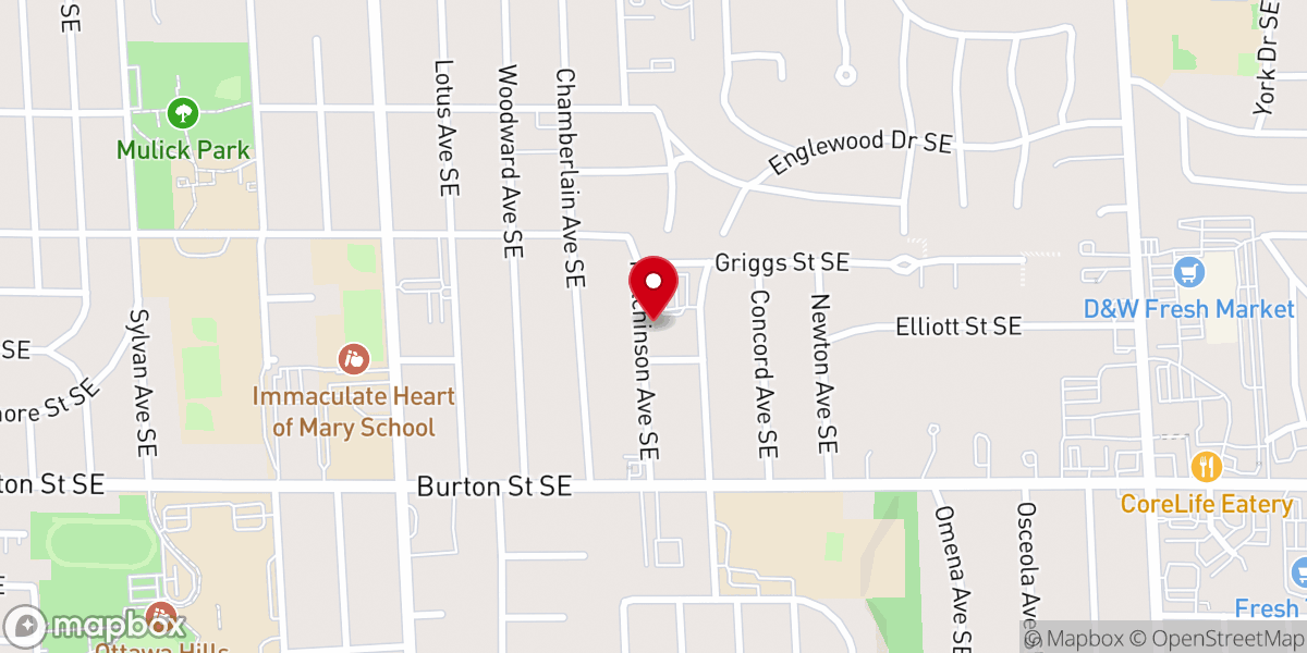 Map showing location of Fifth Reformed Church