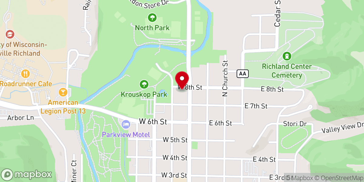 Map showing location of Saint Lukes Lutheran Church