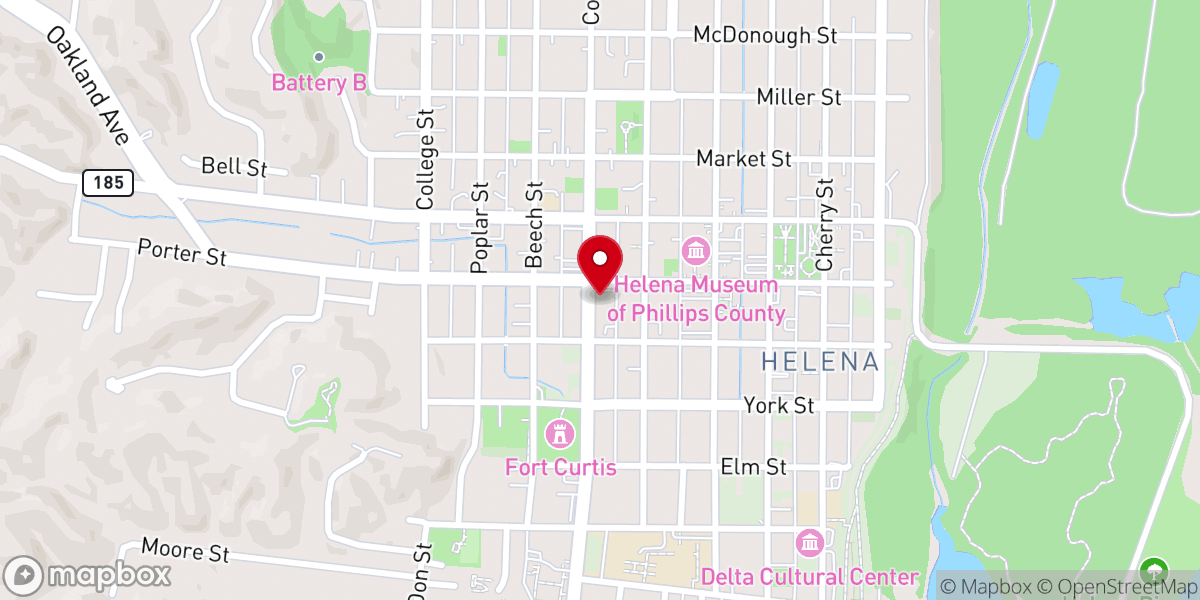 Map showing location of First Presbyterian Church
