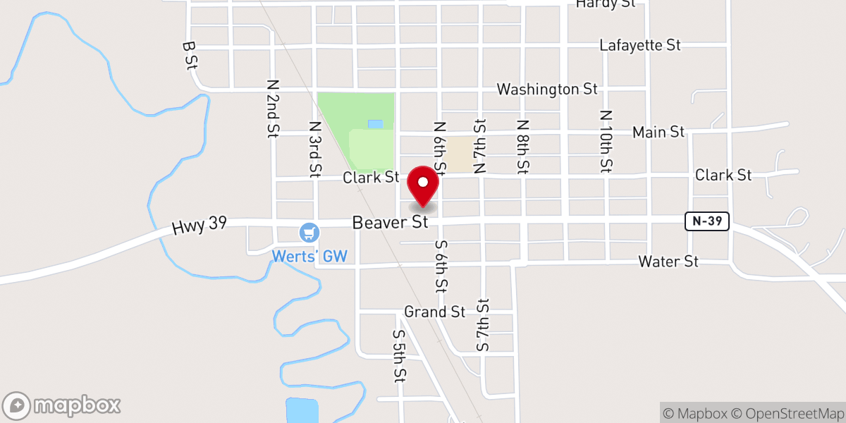 Map showing location of United Methodist Church