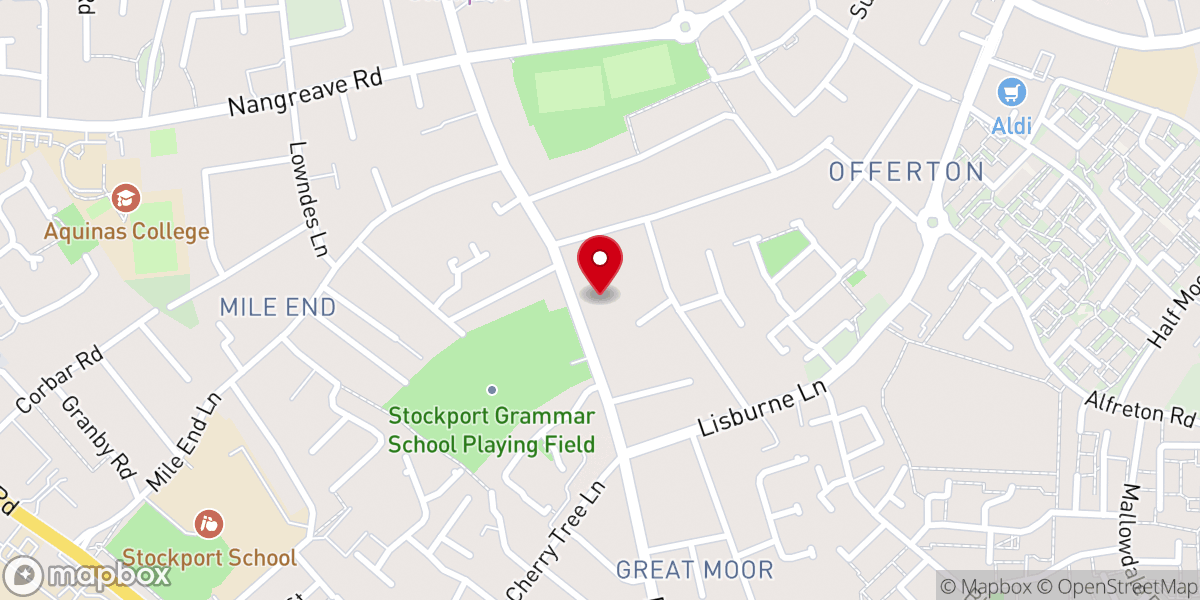 Map showing location of Dialstone Lane Methodist Church