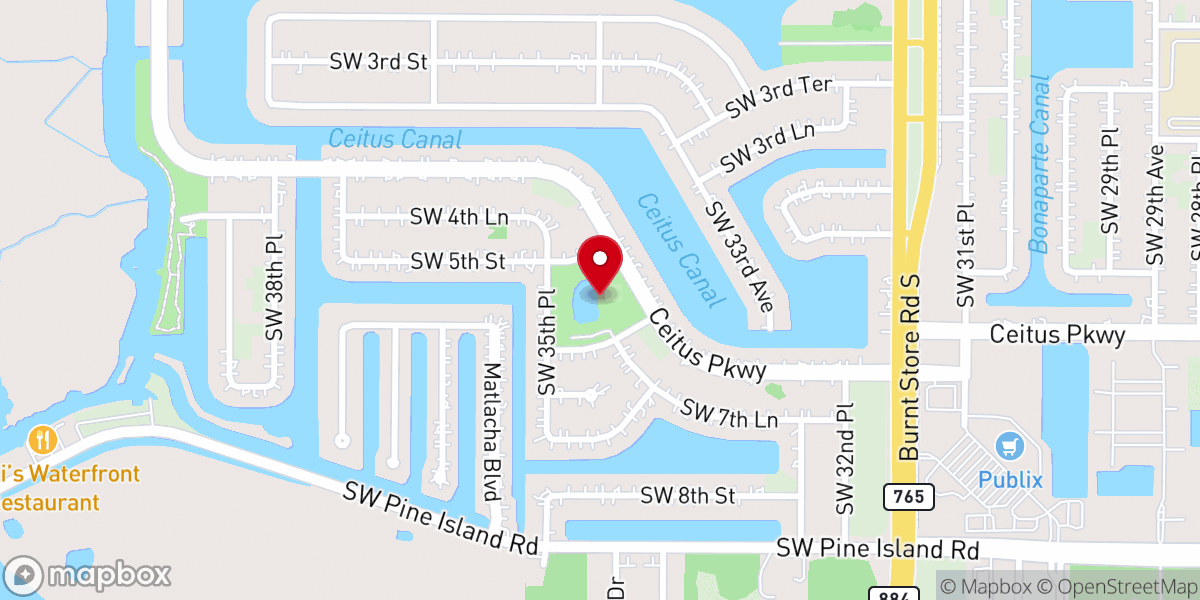 Map showing location of Joe Stonis Park