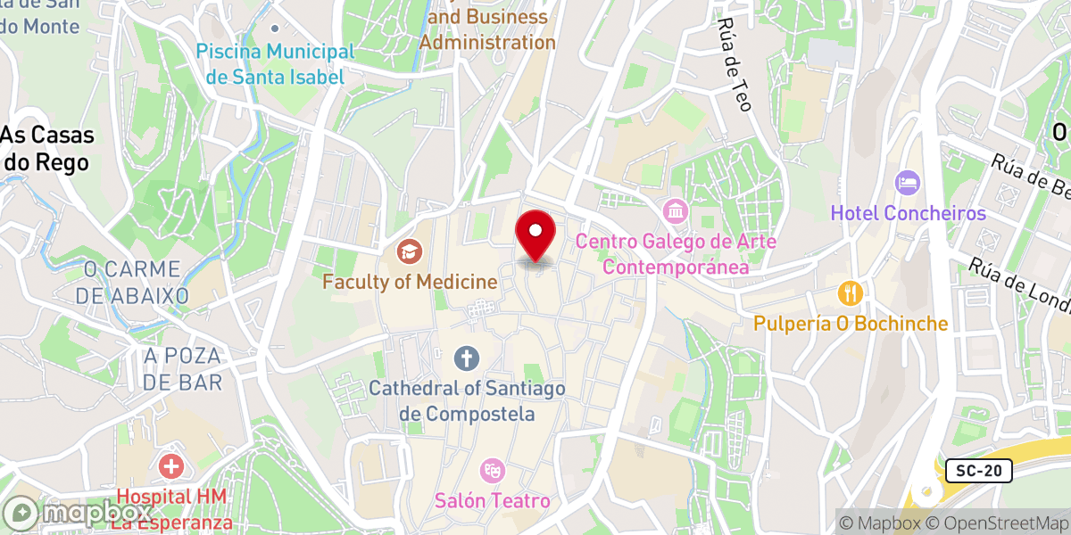 Map showing location of Iglesia de San Miguel de los Agros