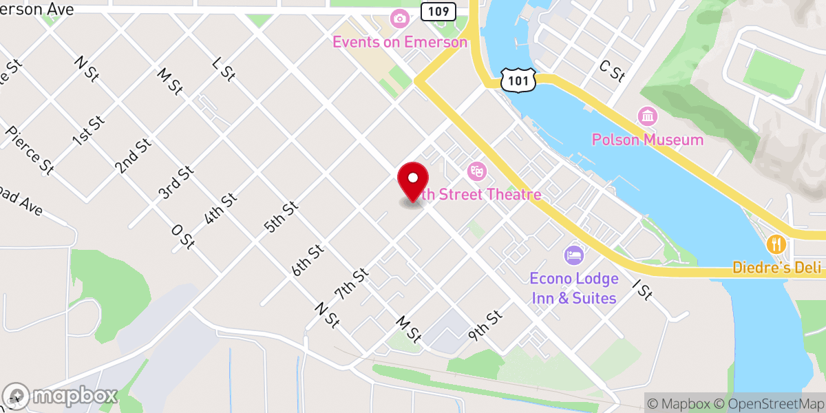 Map showing location of Hoquiam Elks Lodge #1082