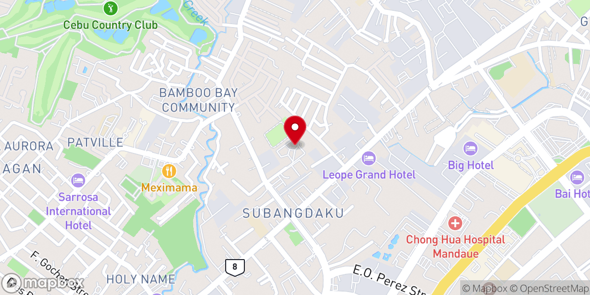 Map showing location of San Roque Parish Church