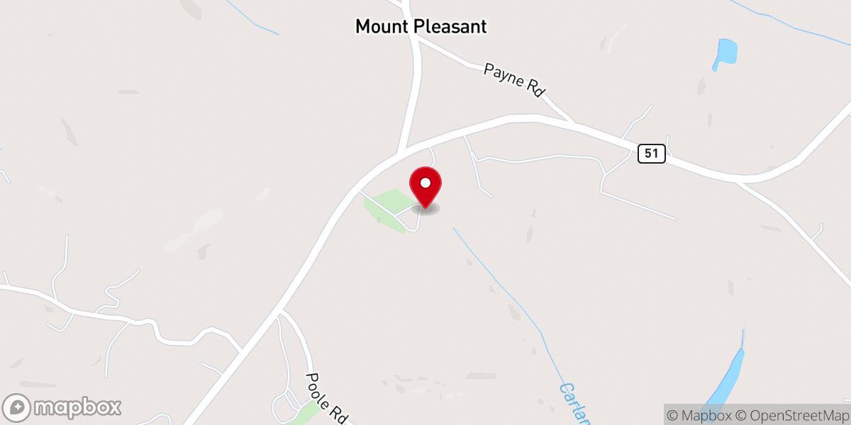 Map showing location of Mount Pleasant United Methodist Church