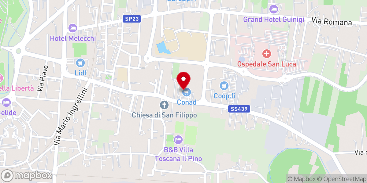 Map showing location of Chiesa Cristiana Evangelica Libera di Lucca