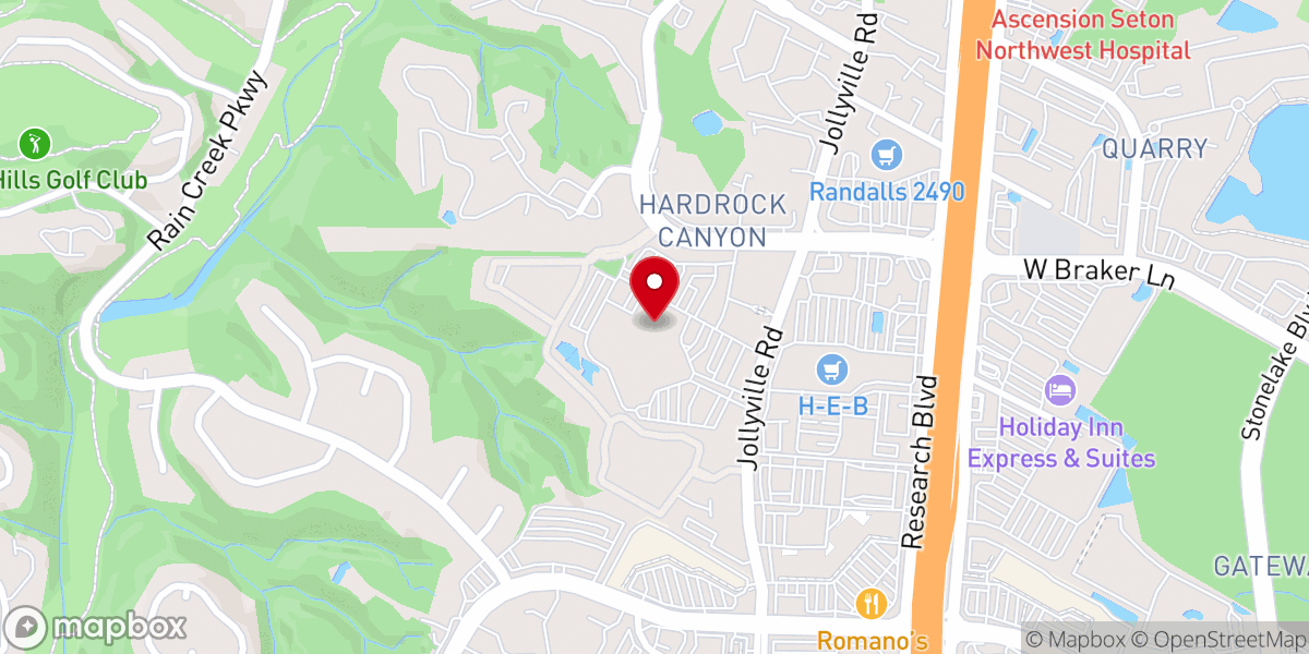 Map showing location of Great Hills Baptist Church