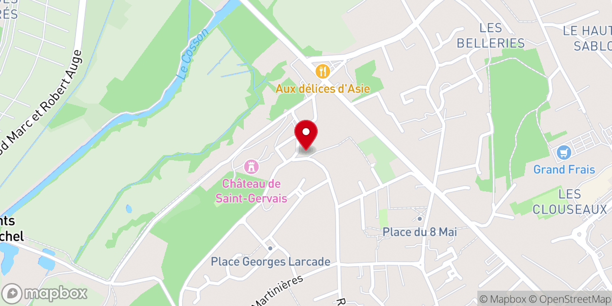 Map showing location of Église Saint-Gervais-et-Saint-Protais