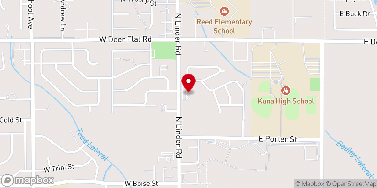 Map showing location of Kuna Baptist Church