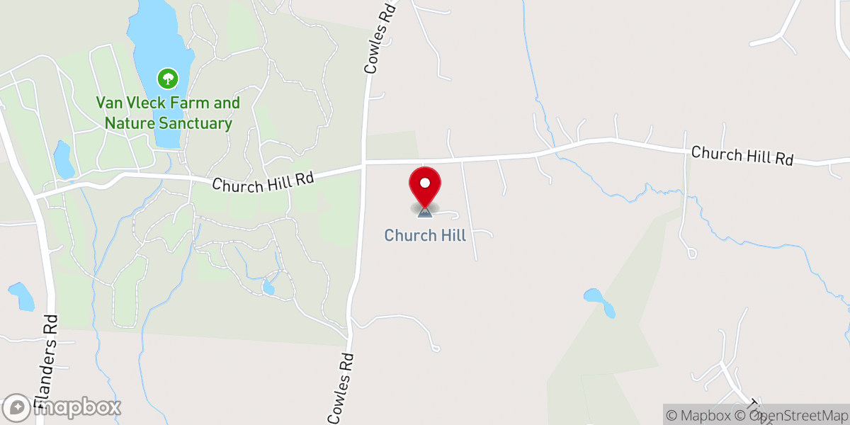 Map showing location of Church Hill