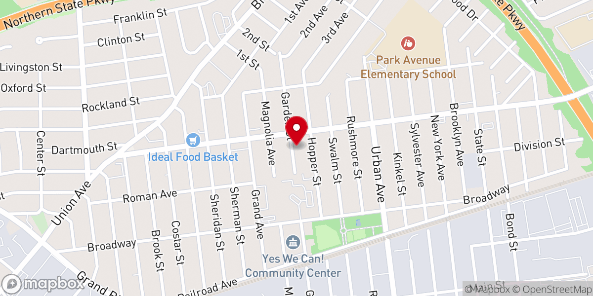 Map showing location of First Baptist Church - Food Distribution Center