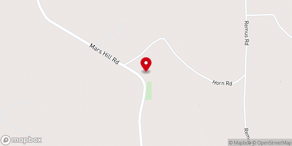 Map showing location of Mars Hill Baptist Church