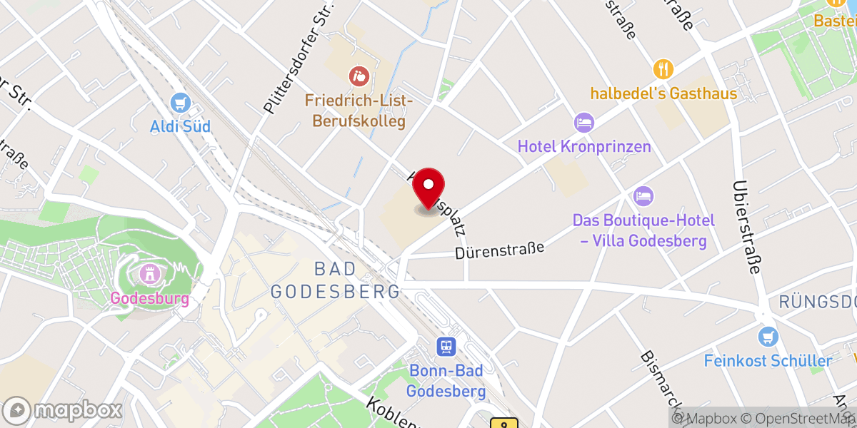 Map showing location of Clara Fey Kapelle