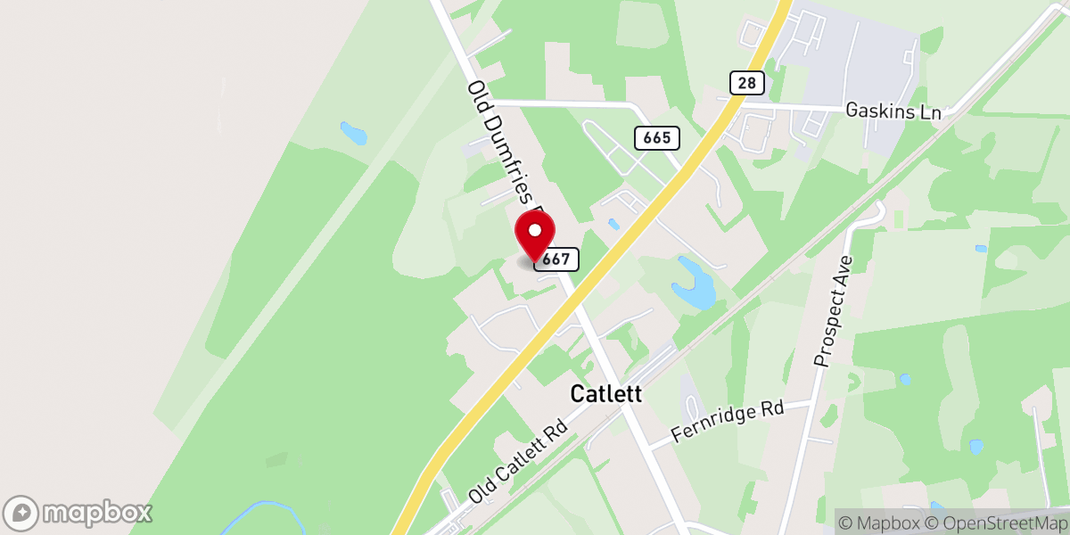 Map showing location of Trinity (Catlett) United Methodist Church