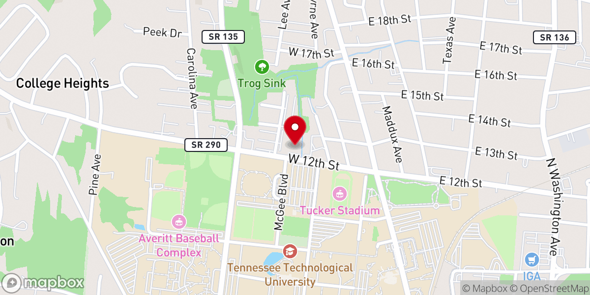 Map showing location of Chi Alpha Christian Fellowship