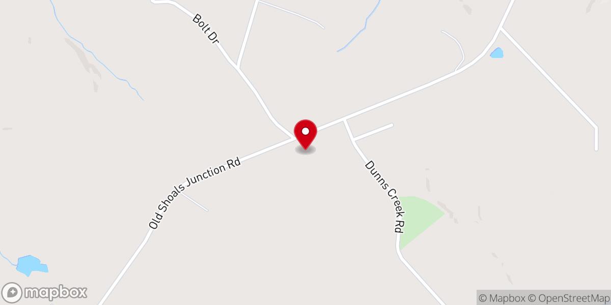 Map showing location of Dunn Creek Baptist Church