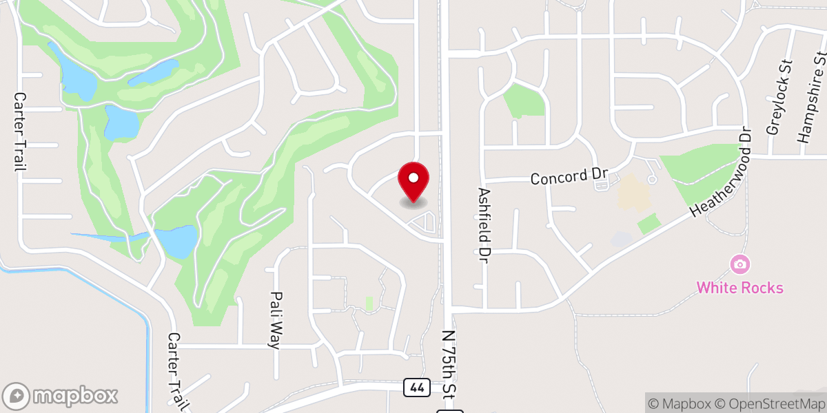 Map showing location of Harvest Baptist Church
