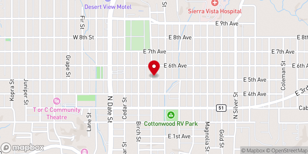 Map showing location of Apostolic Church of T or C